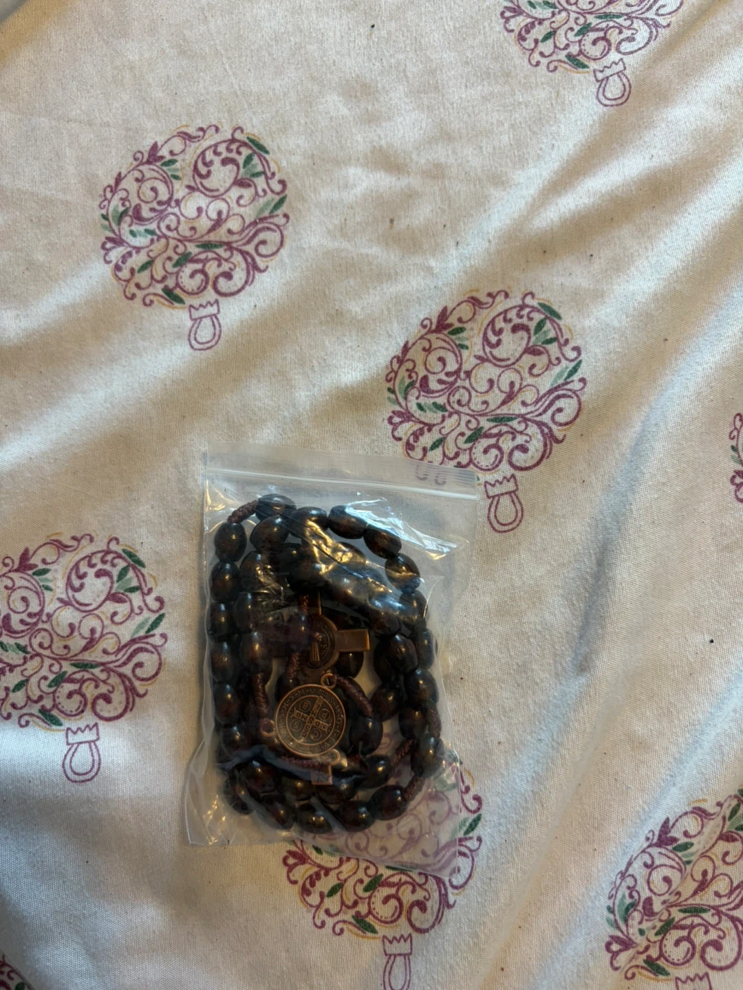 Saint Benedict Wooden Rosary Beads