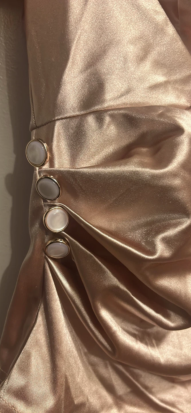 Champagne Satin Wrap Blouse - photo 2