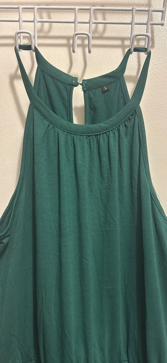 Forest Green Halter Neck Dress - photo 2