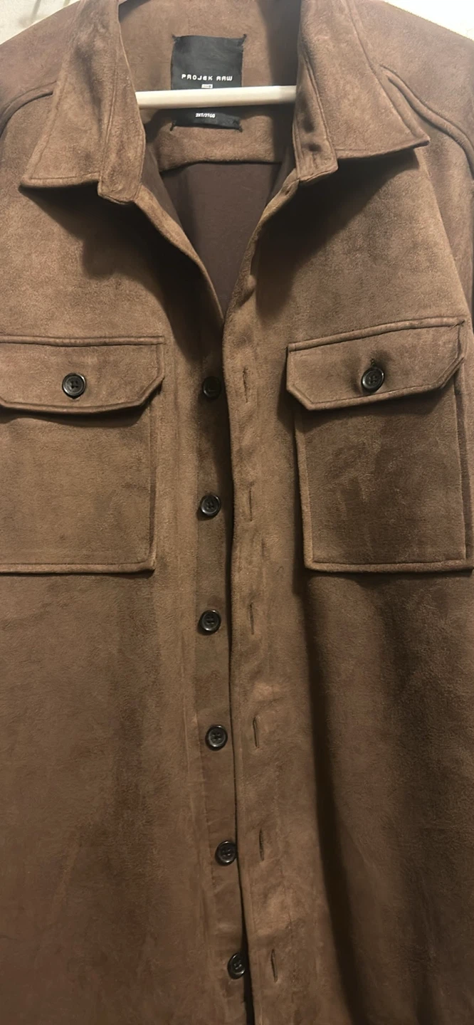 Projek Raw Brown Suede-Style Shirt Jacket - photo 3