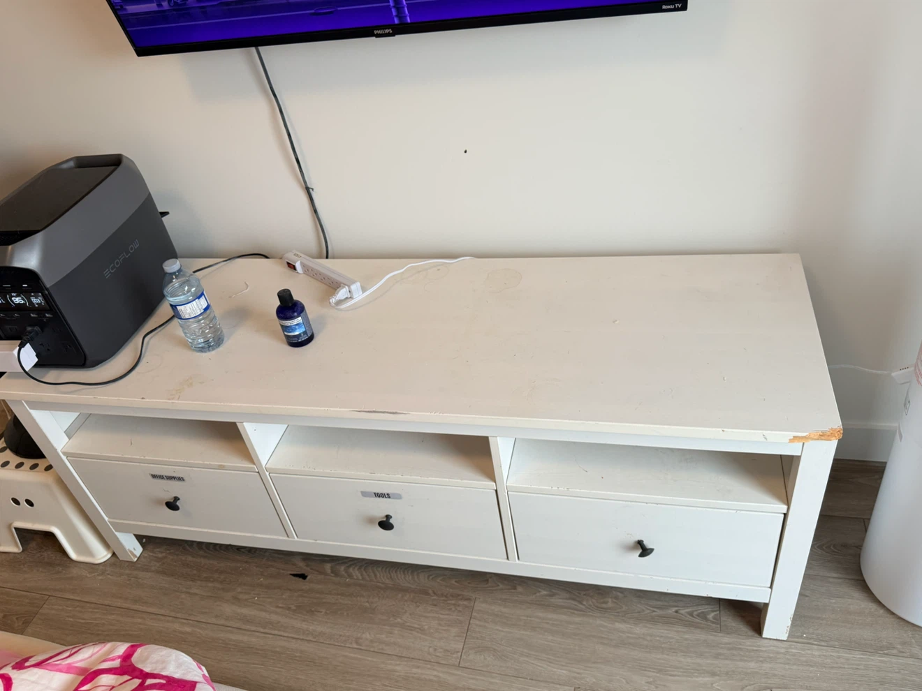 White TV console
