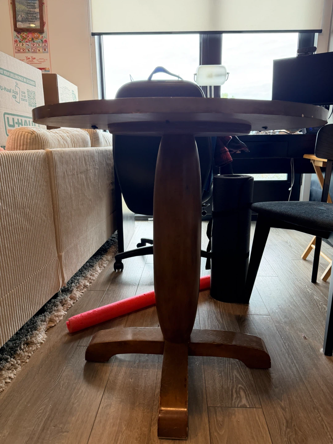 Round wooden pedestal dining table - photo 2