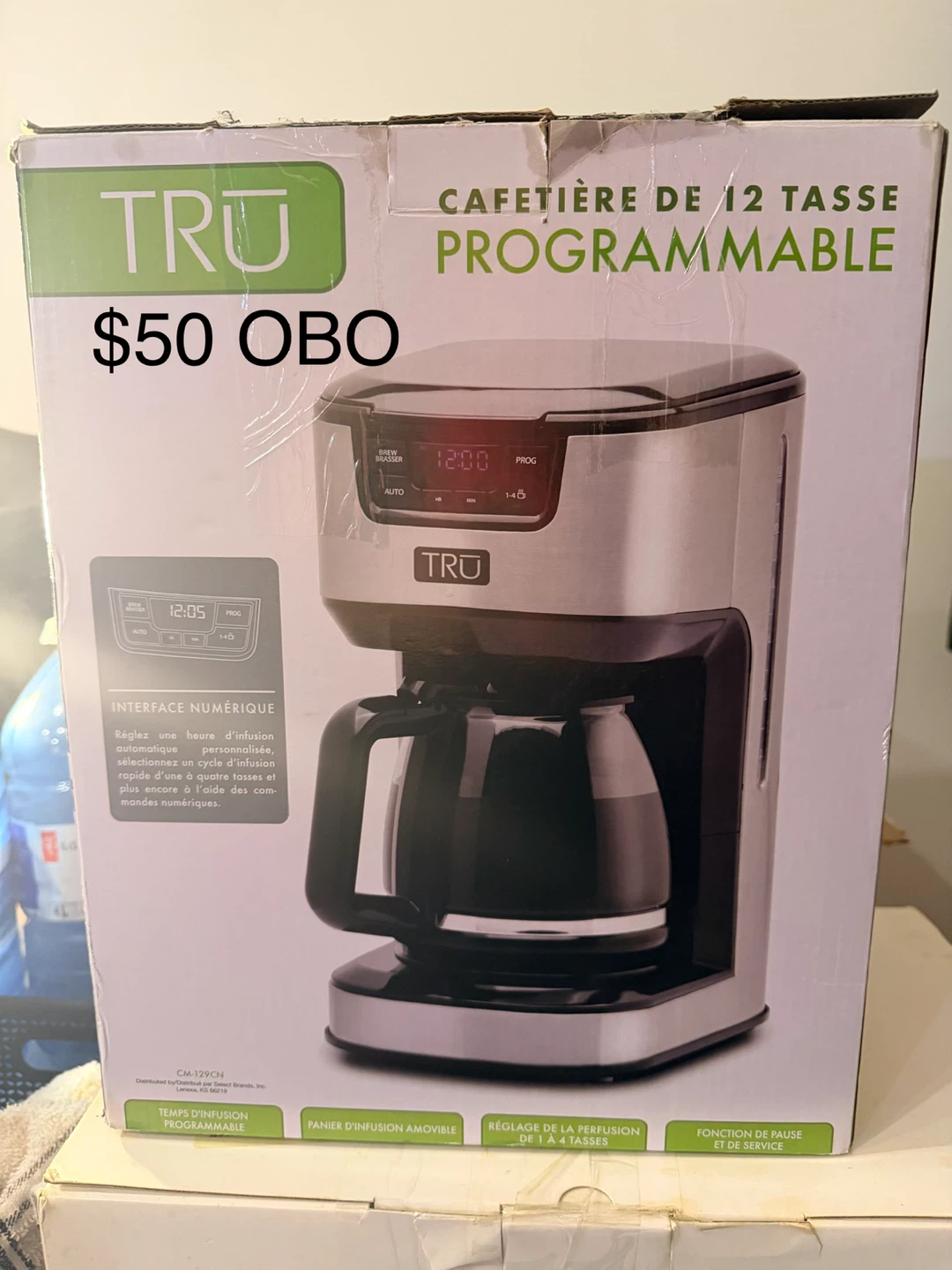 TRU 12-Cup Programmable Coffee Maker