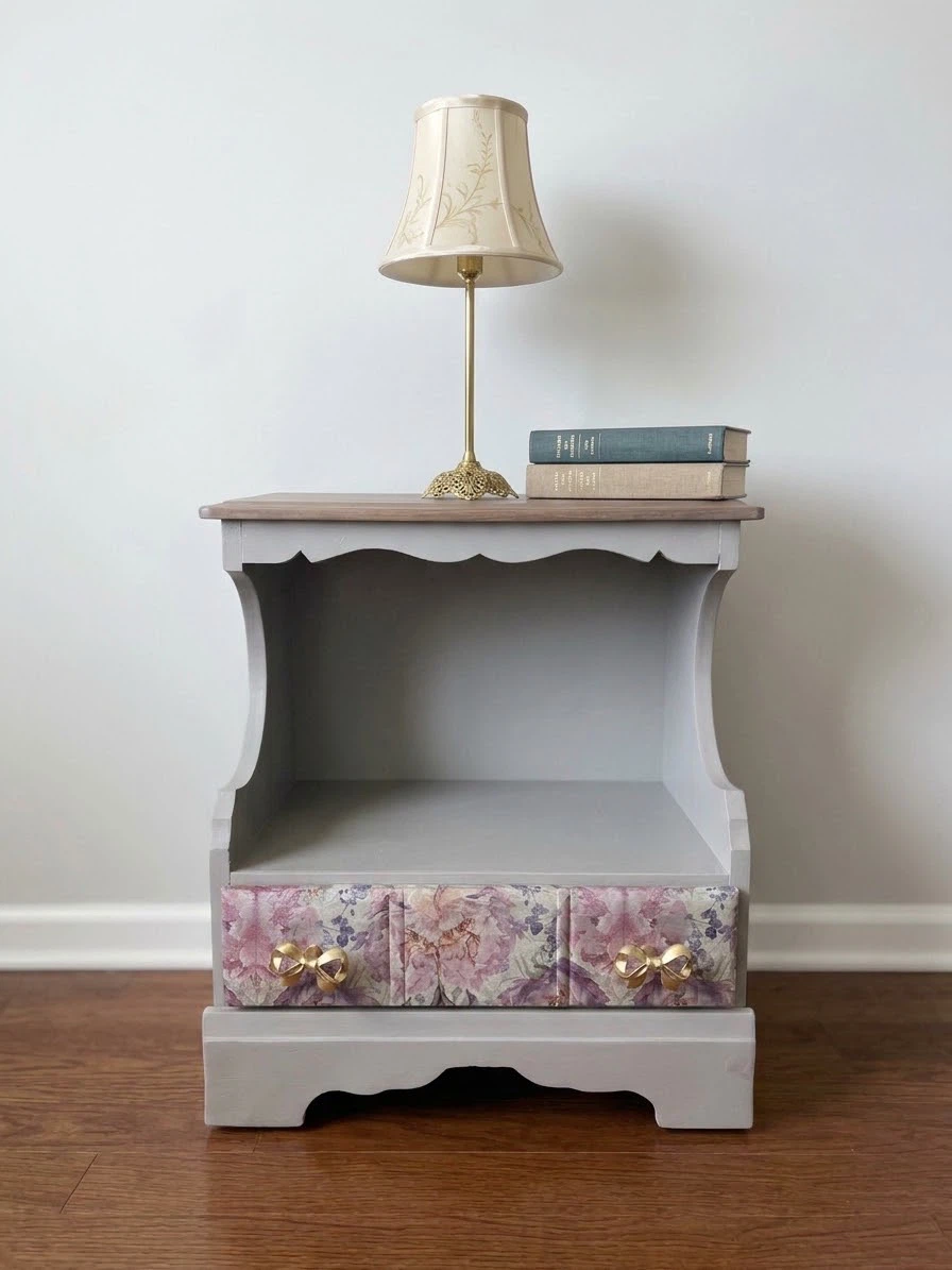 Refurbished wooden nightstand