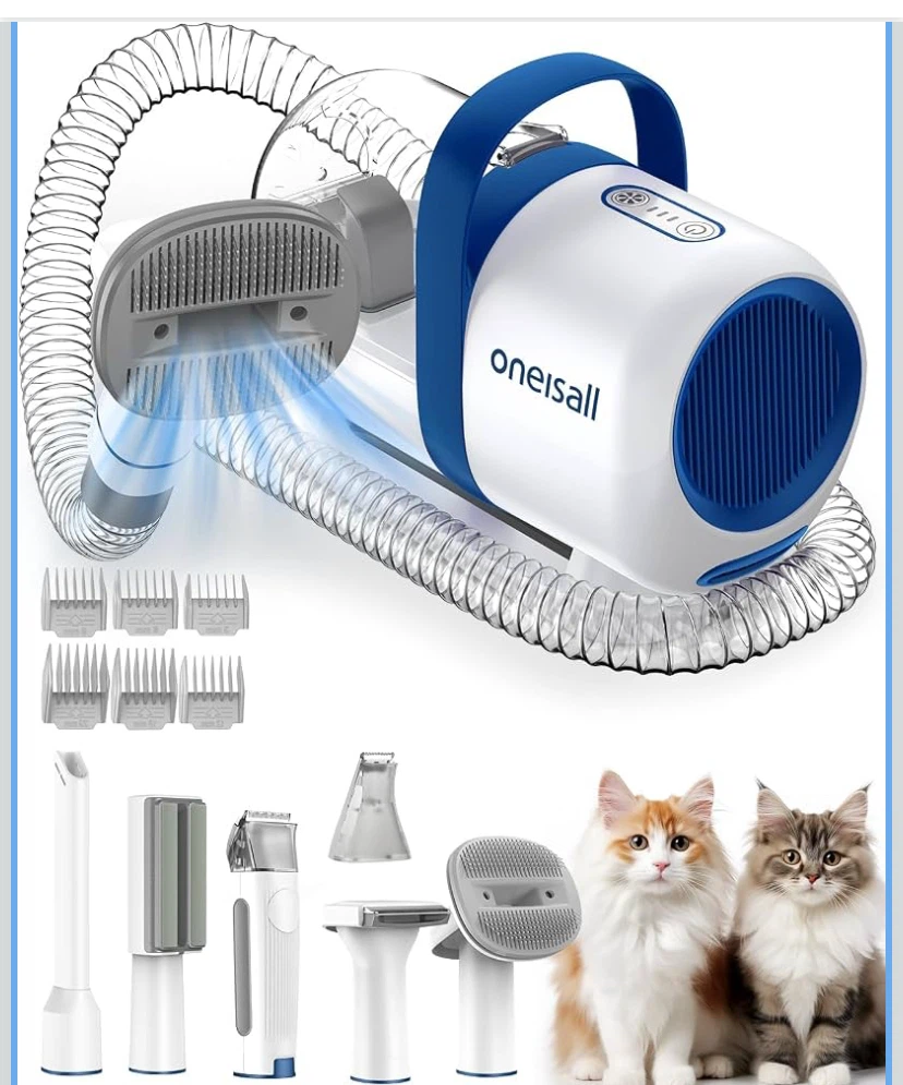 Oneisall Pet Grooming Vacuum and Trimmer Kit