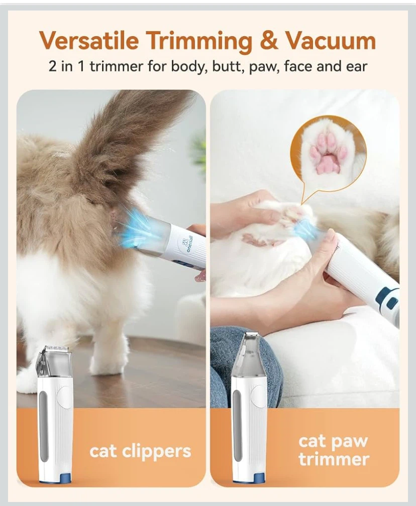Oneisall Pet Grooming Vacuum and Trimmer Kit - photo 4