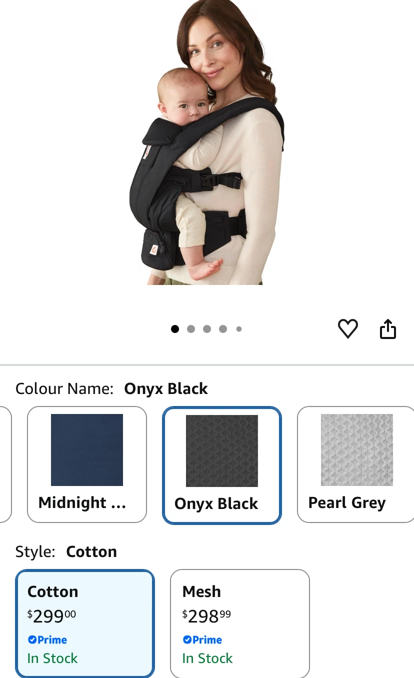 Ergobaby Cotton Baby Carrier Onyx Black - photo 5
