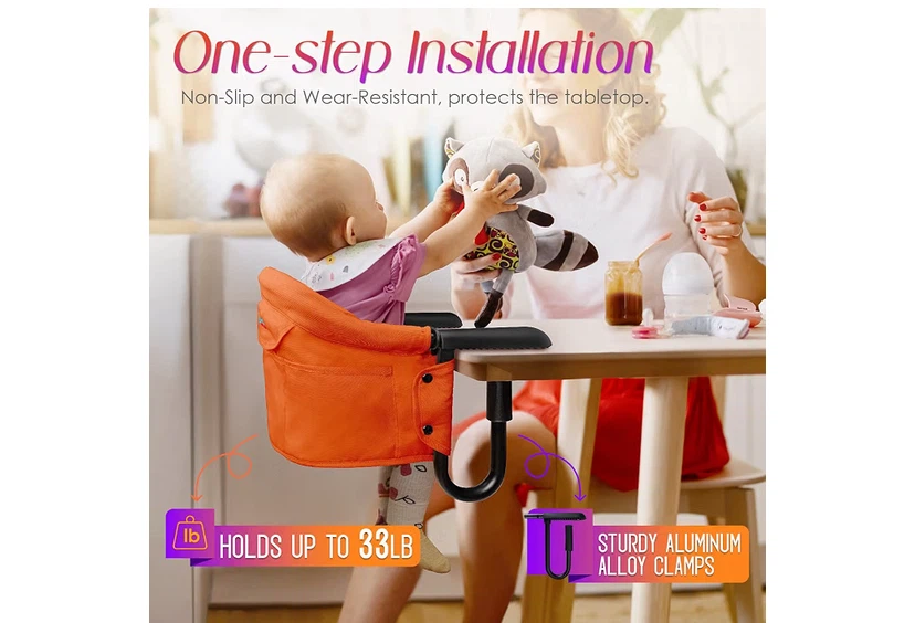 Portable Orange Hook-on High Chair - photo 5