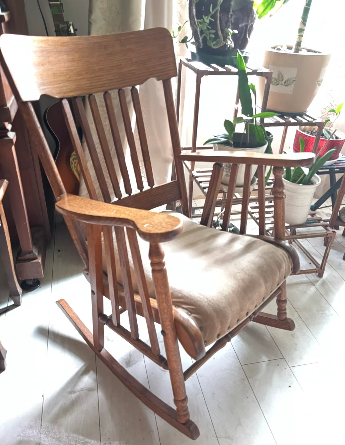 Antique Solid Oak Rocking Chair