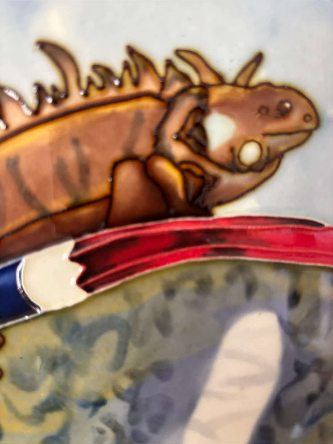 Vintage Iguana Ceramic Tile Wall Art - photo 3