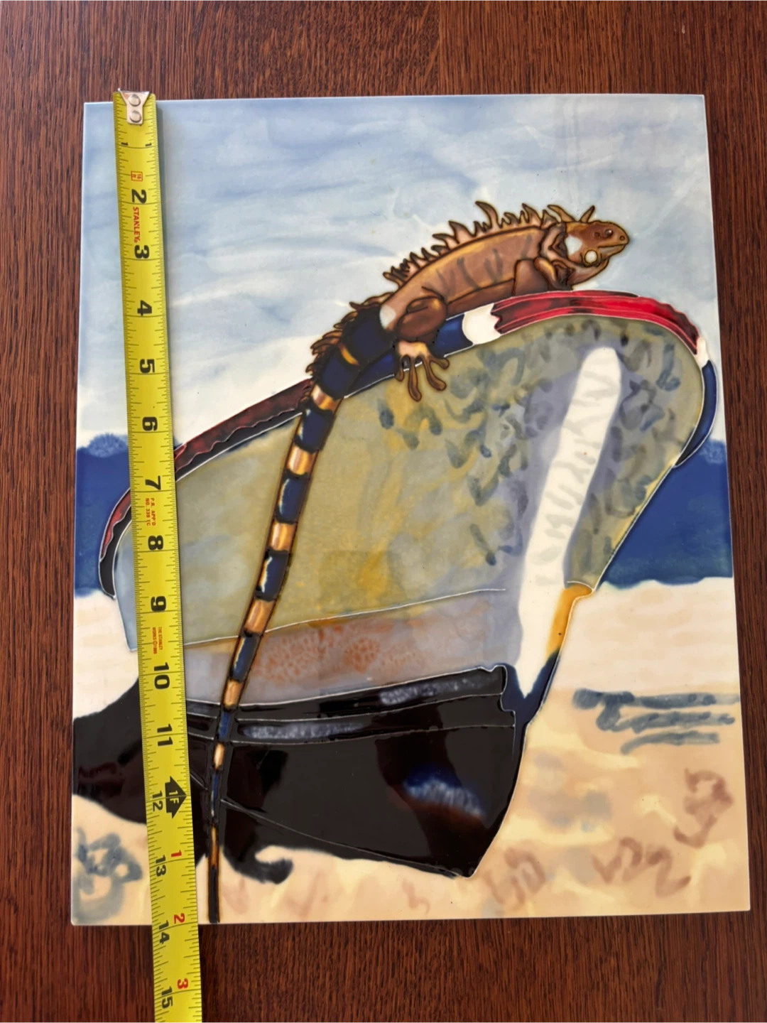 Vintage Iguana Ceramic Tile Wall Art - photo 5