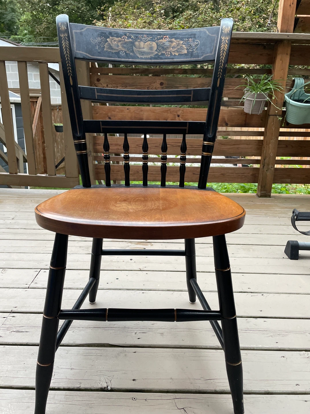 Vintage Hand-Painted Spindle Back Chair