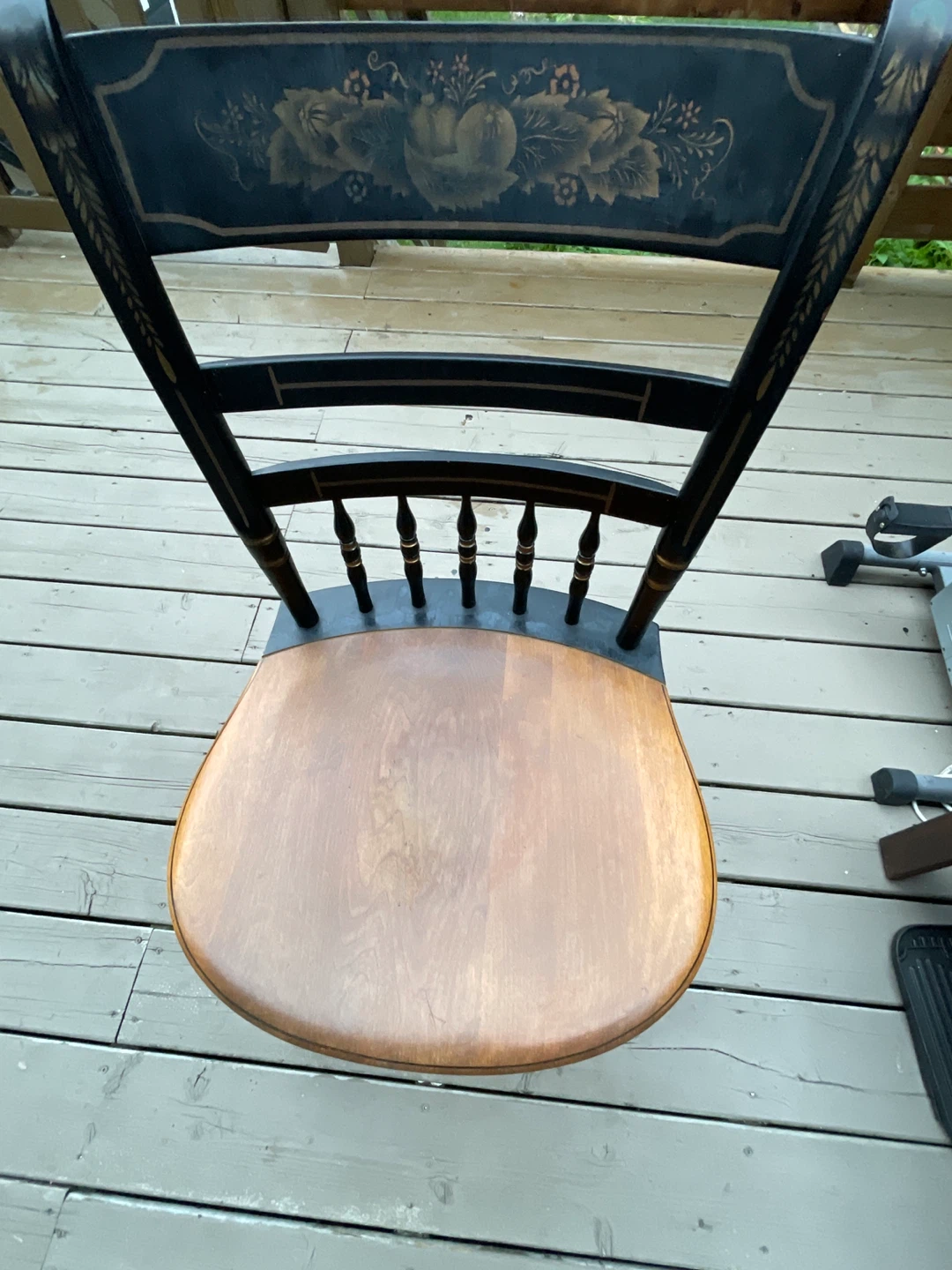 Vintage Hand-Painted Spindle Back Chair - photo 2