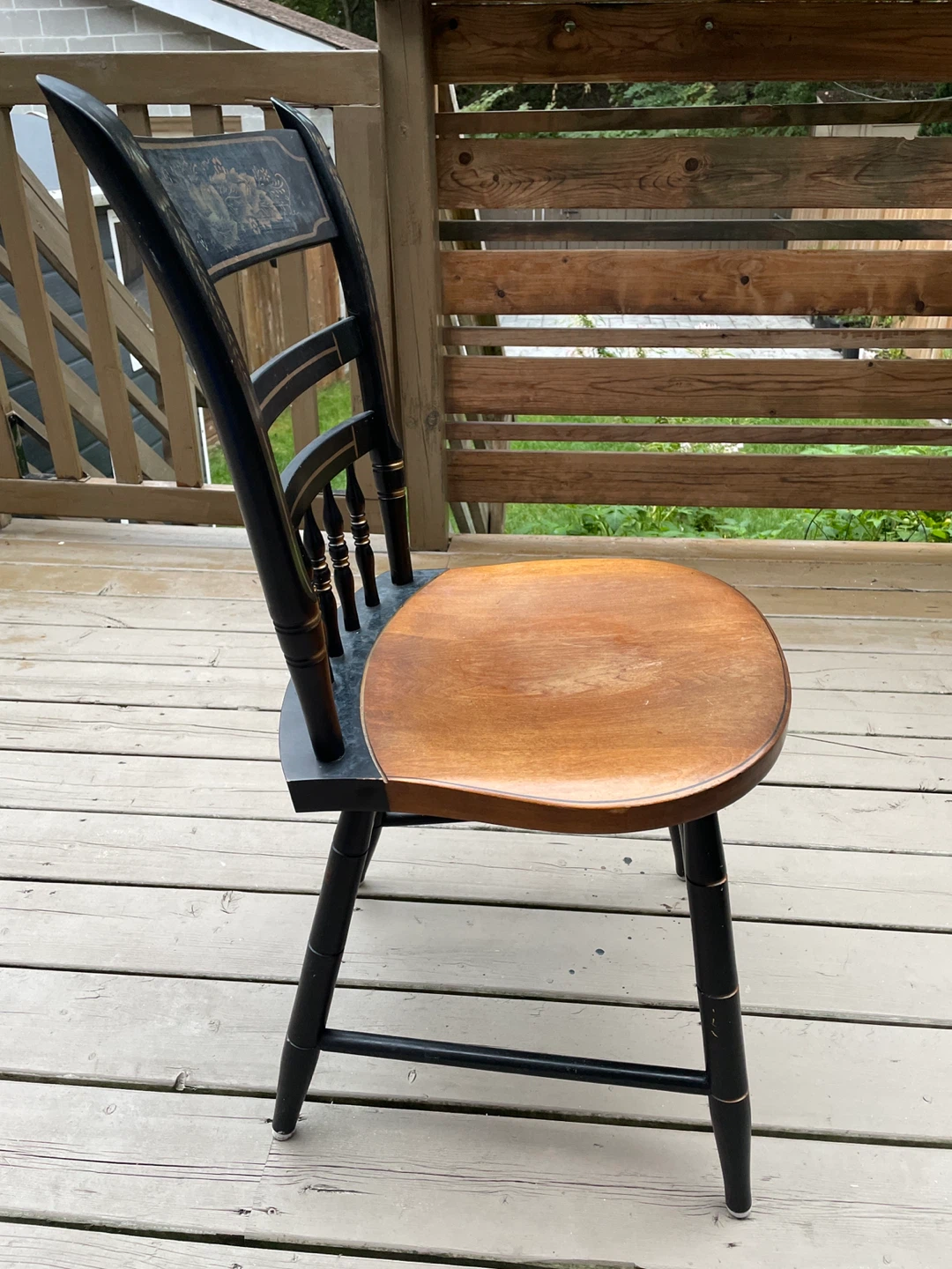 Vintage Hand-Painted Spindle Back Chair - photo 3