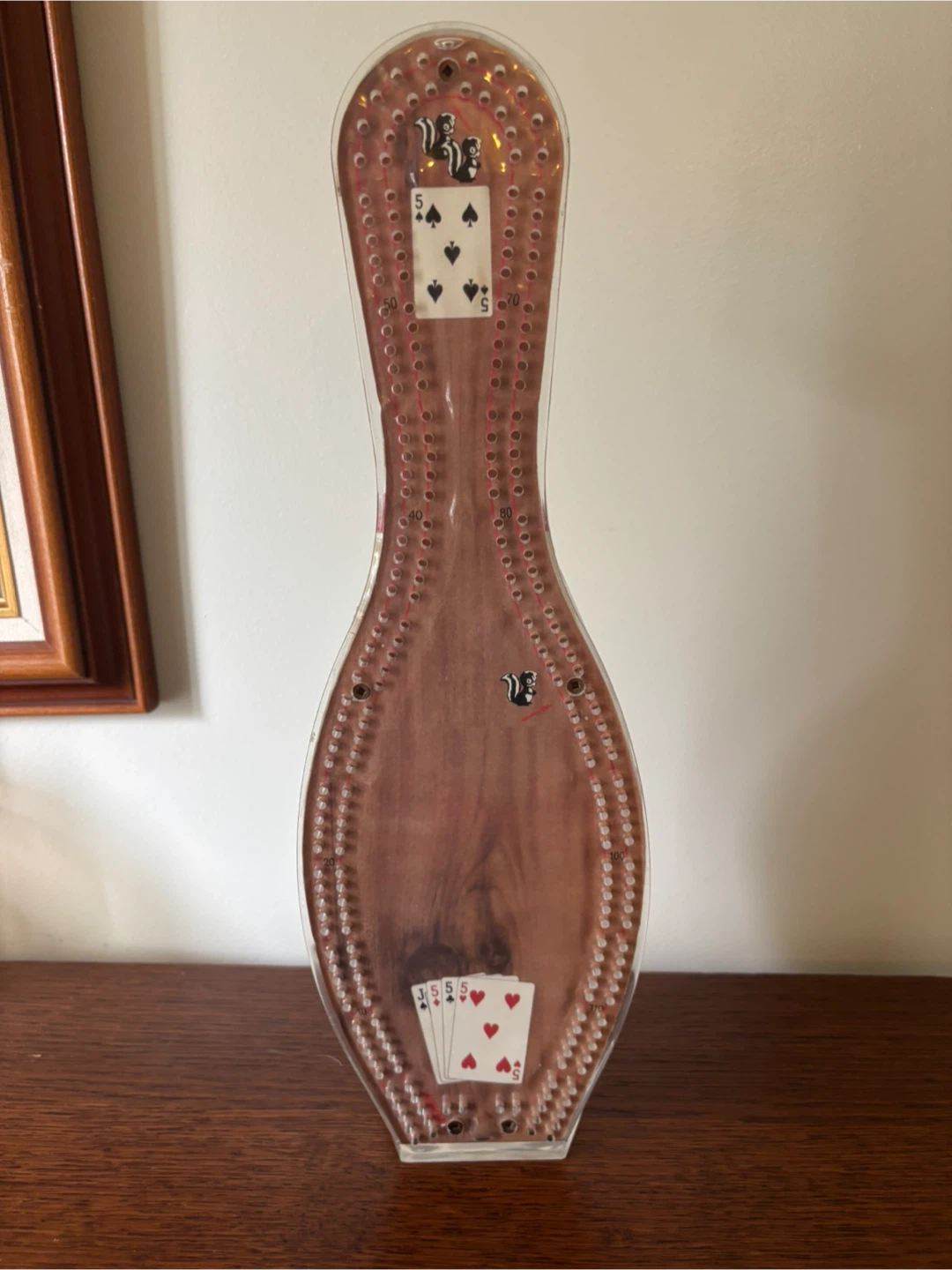 intage 1970s AMF Amflite Phoenix Bowling Pin Cribbage Board