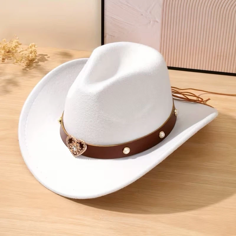 White Western Style Fedora Hat (57cm)