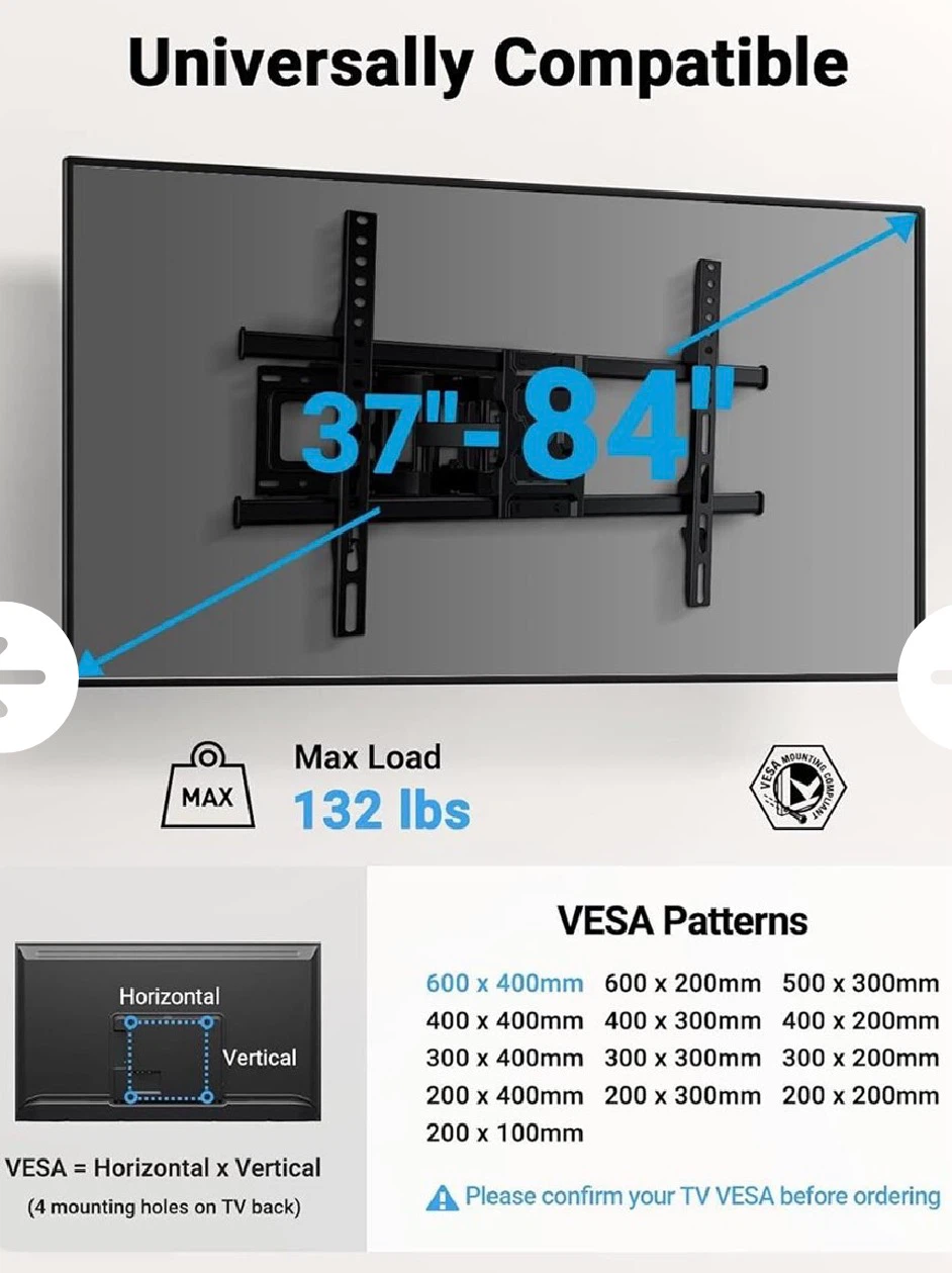 Pipishell Full Motion TV Wall Mount (37 84") - photo 2