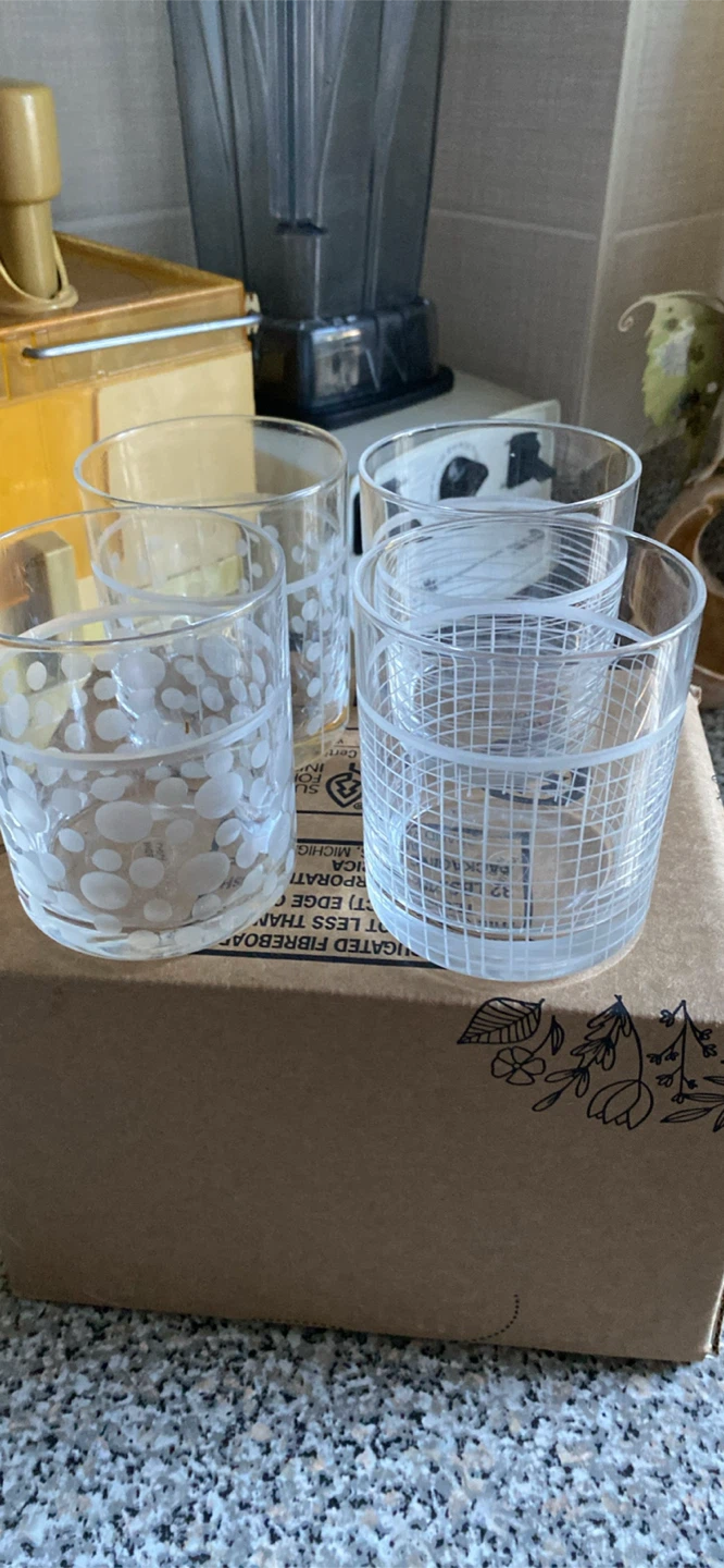 Set of 4 Patterned Drinking Glasses - photo 4