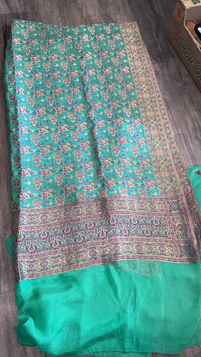 Green Floral dupatta