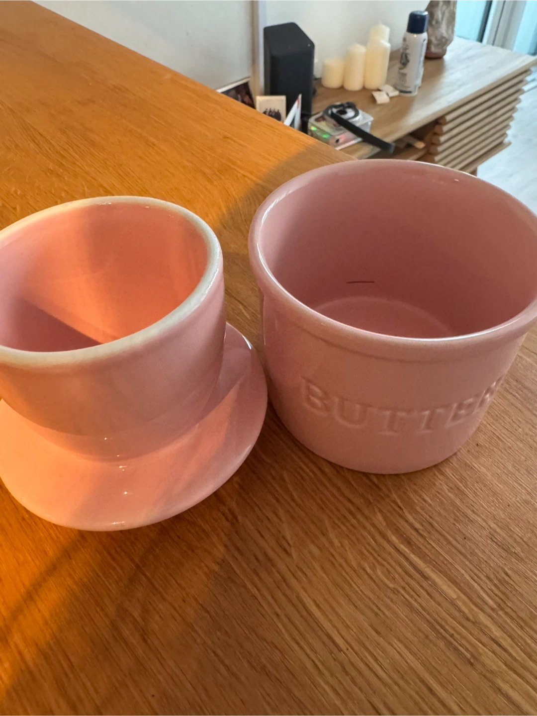 Pink Ceramic Butter Crock - photo 2
