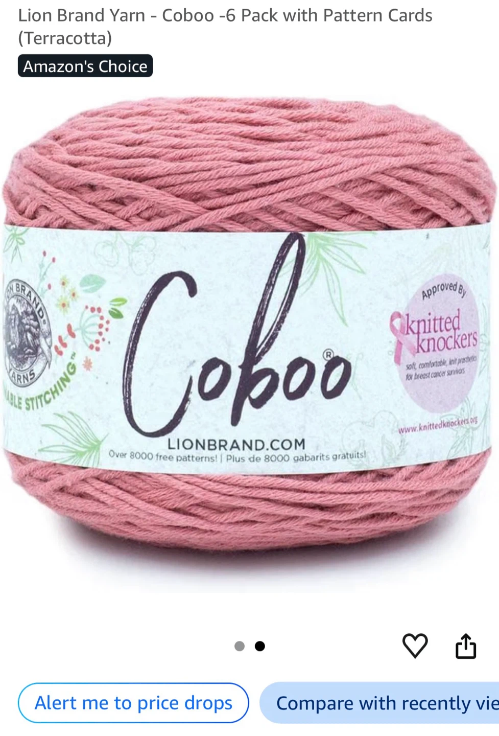 6 Pack Lion Brand Coboo Yarn in Terracotta
