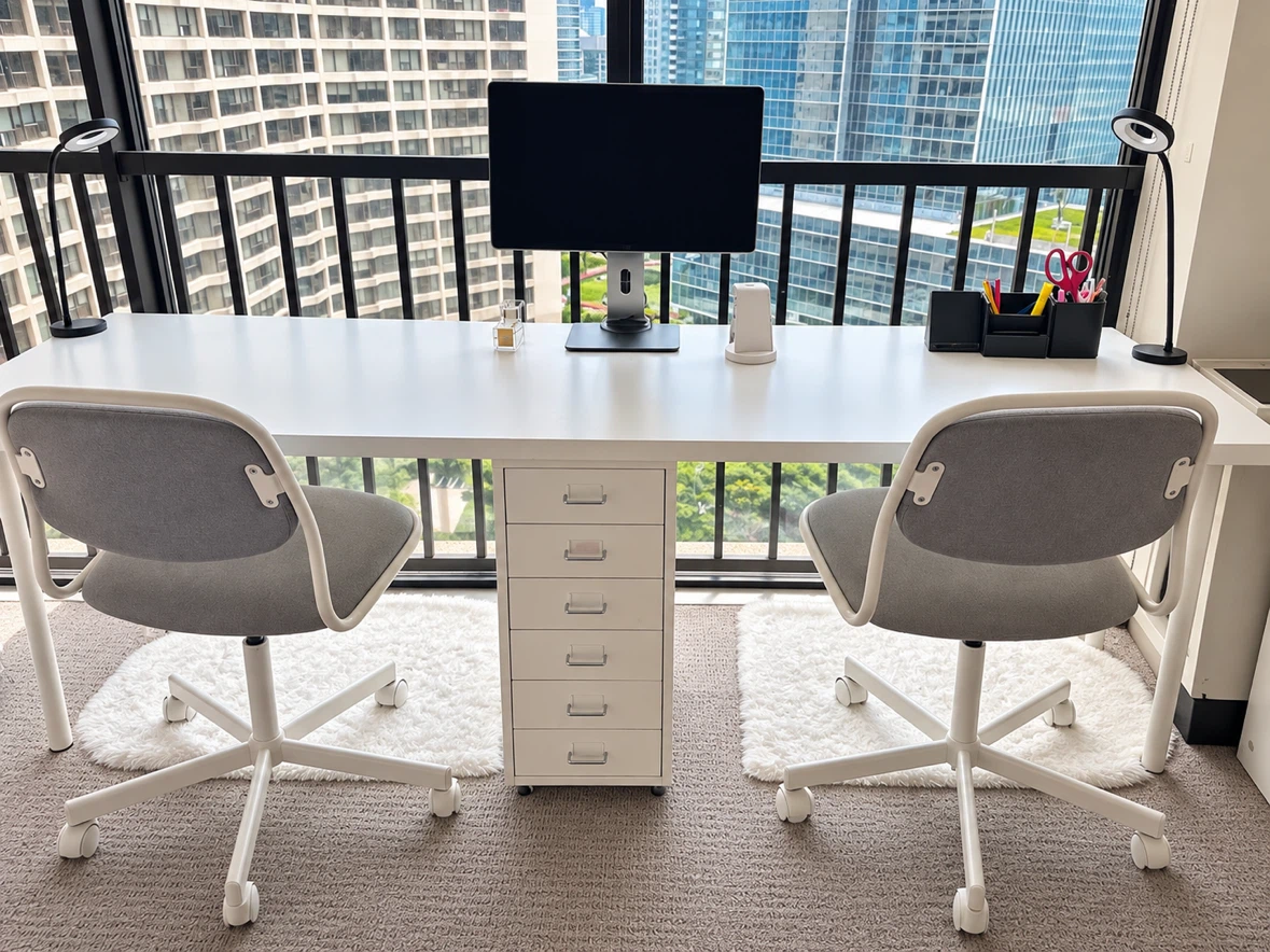 Desk and chairs