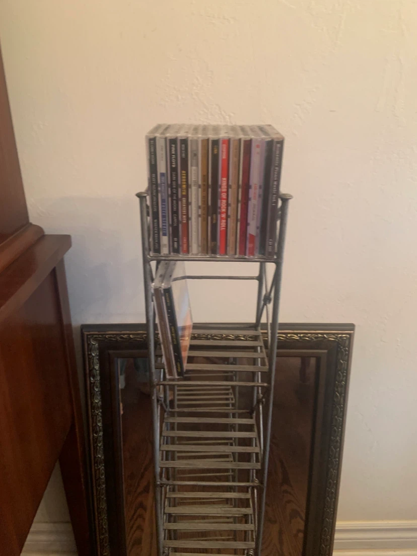 HEAVY STEEL METAL CD STAND STORAGE TOWER