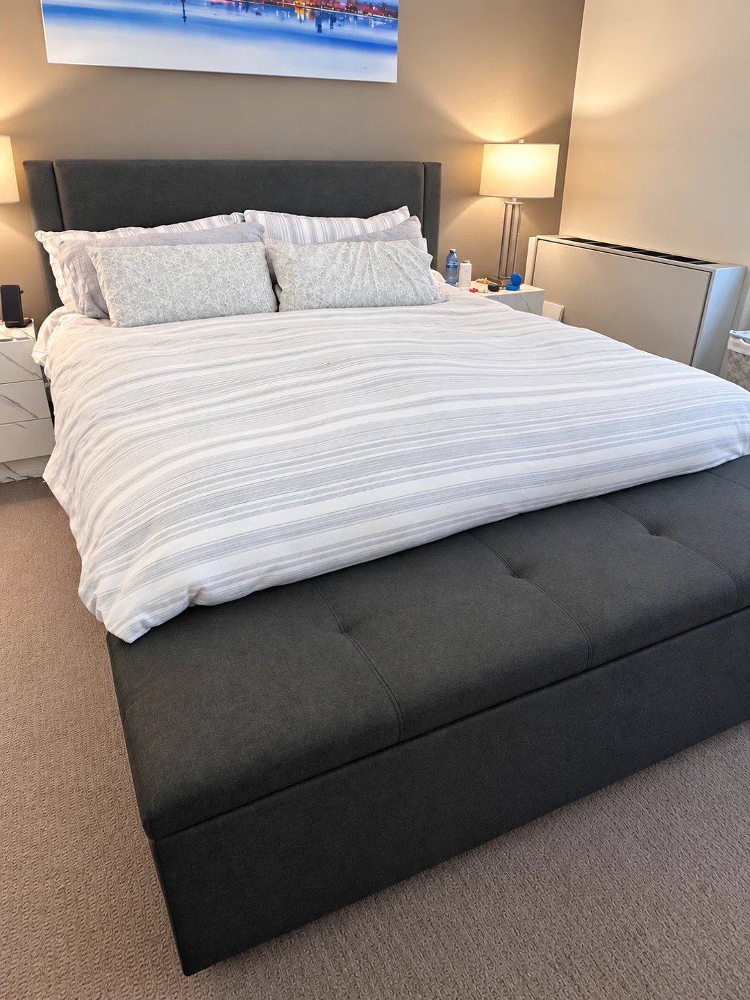 Grey king size bedframe