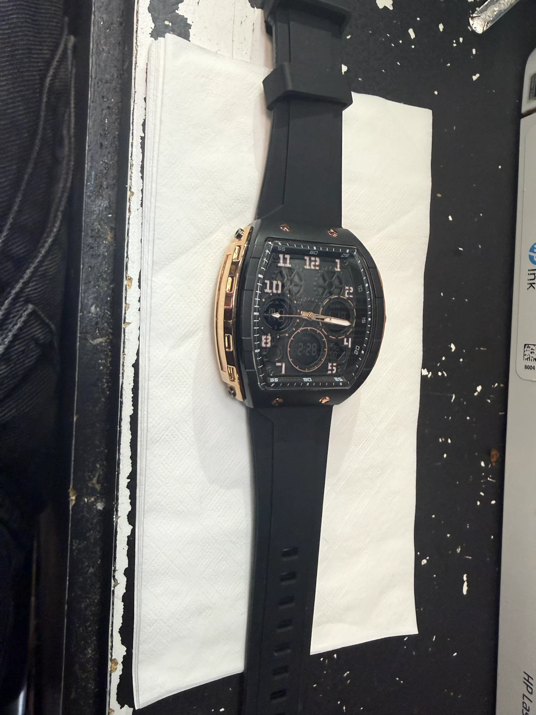 Black and Rose Gold Analog-Digital Watch - photo 4