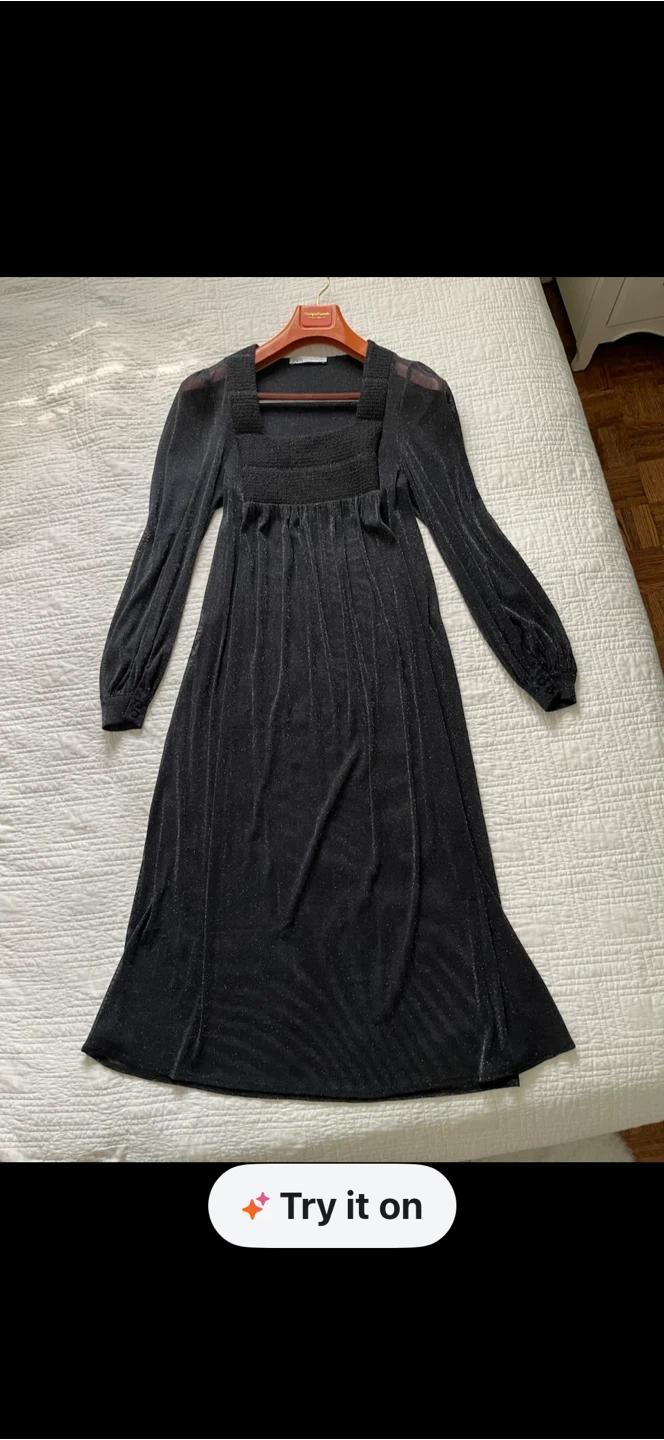 Zara black sparkle maxi dress