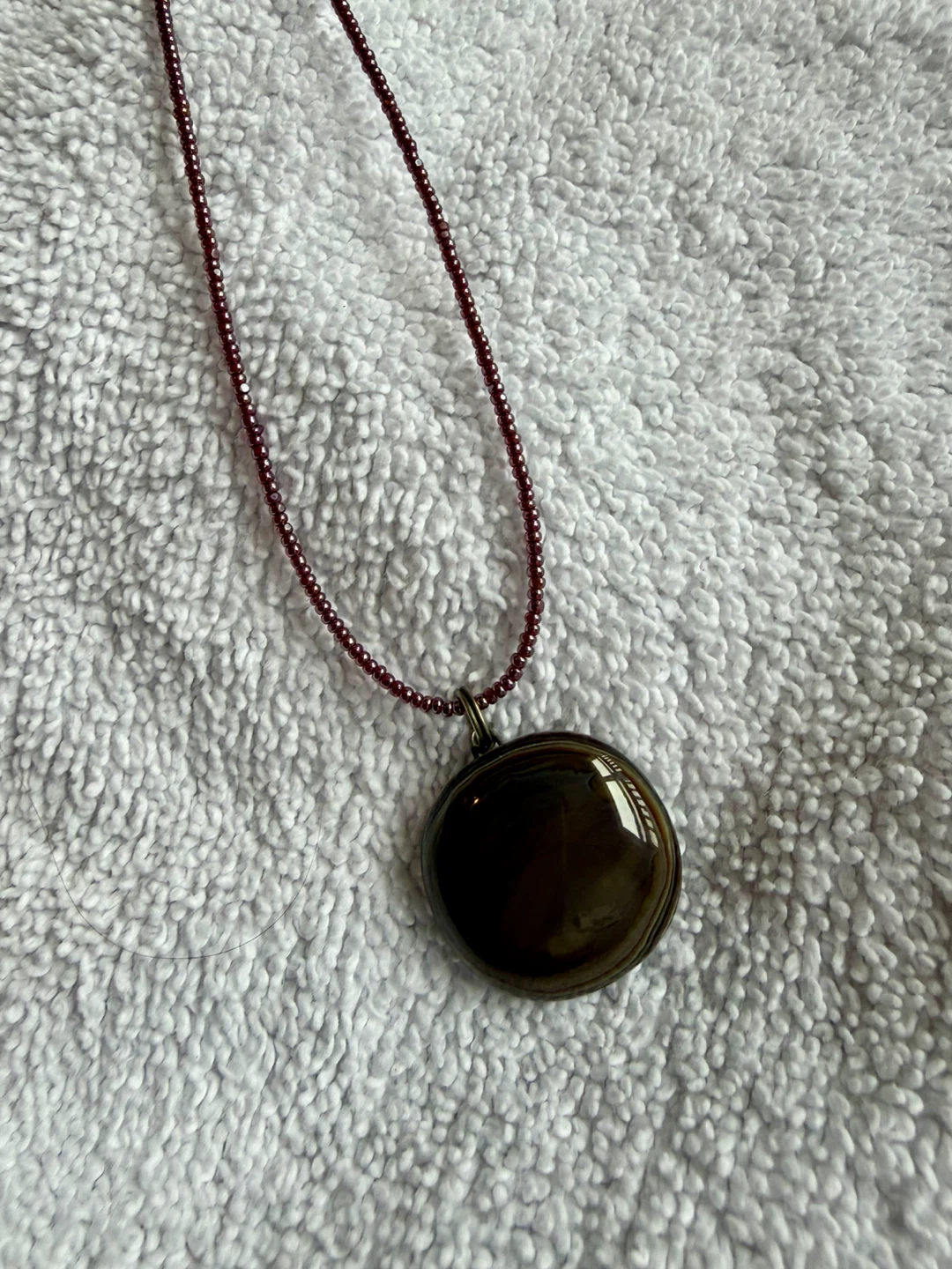 🌱beaded Necklace with glass charm - photo 3