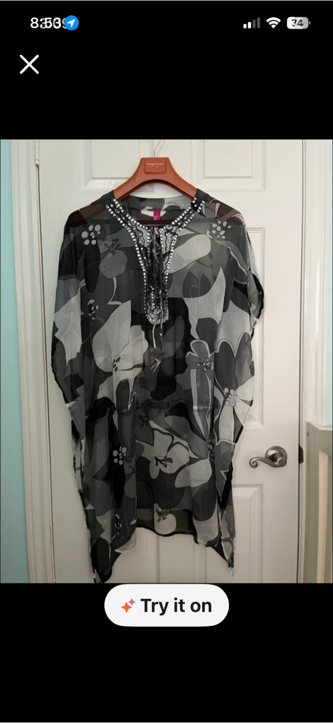 Black and White Swim Cover-up