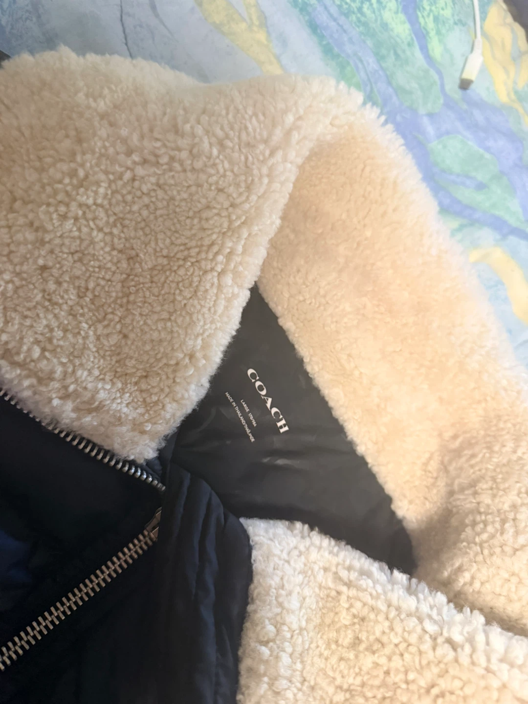 Coach Puffer with Shearling Collar