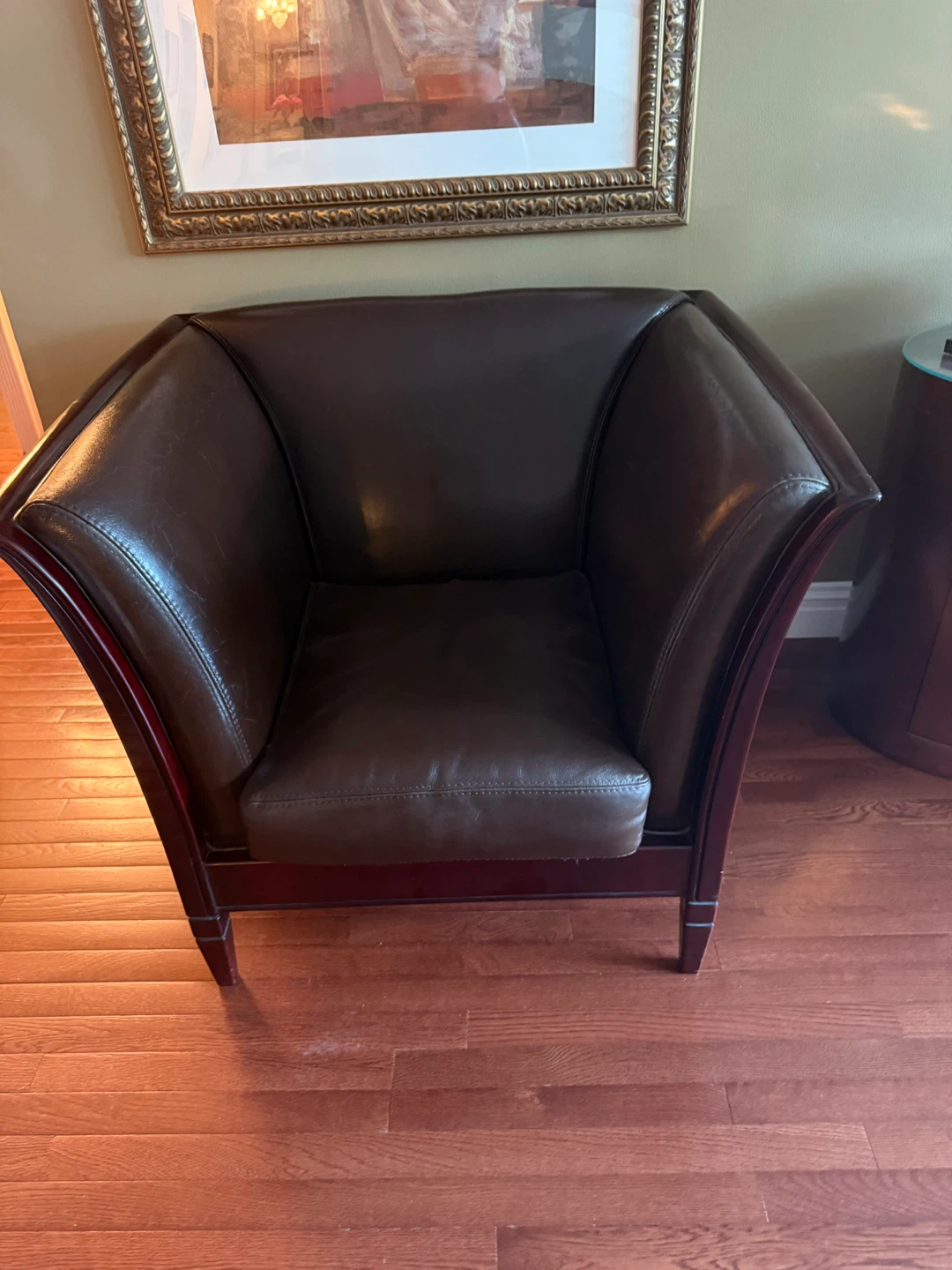 Dark Brown Leather Armchair