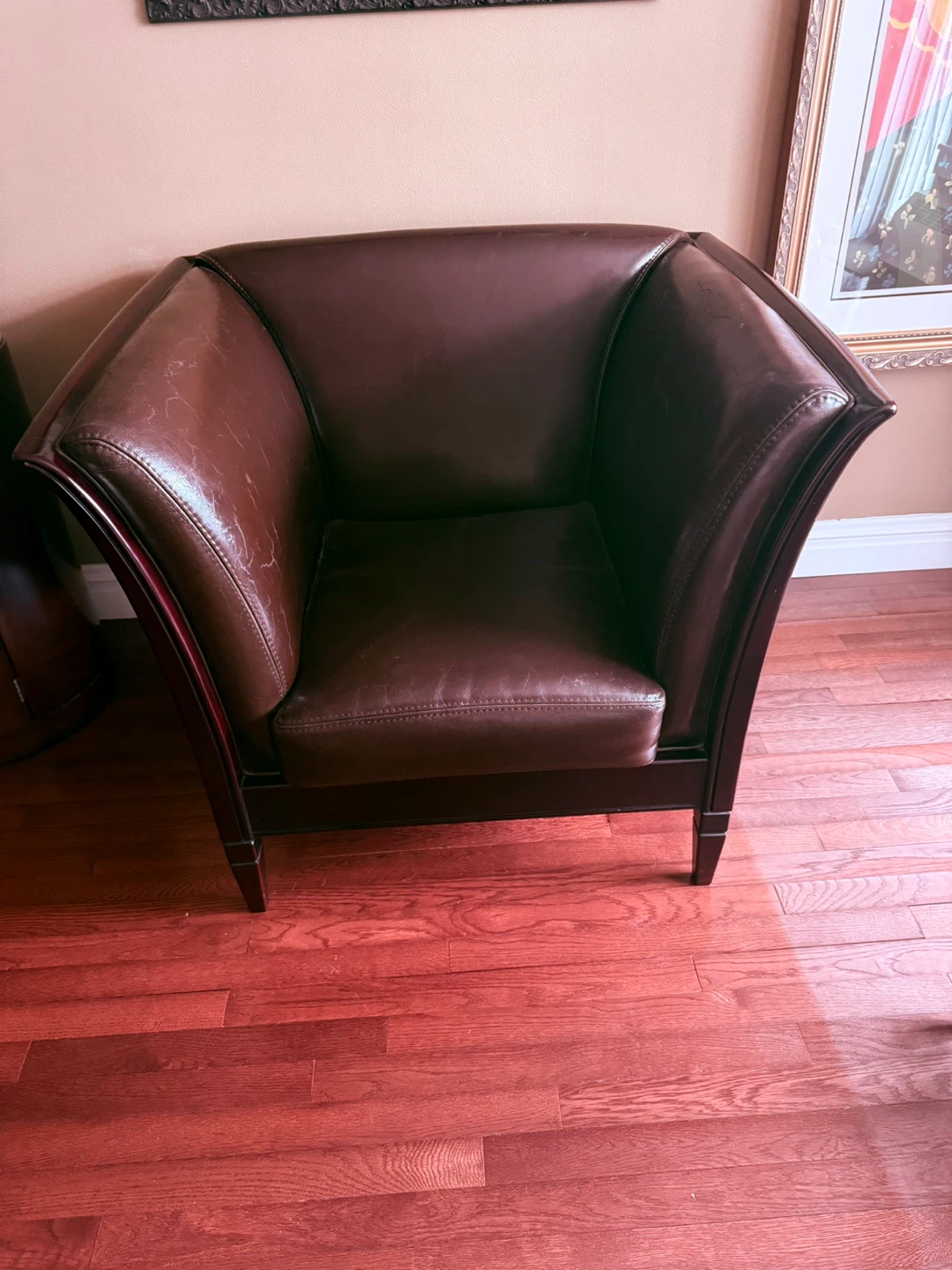 Dark Brown Leather Armchair - photo 2