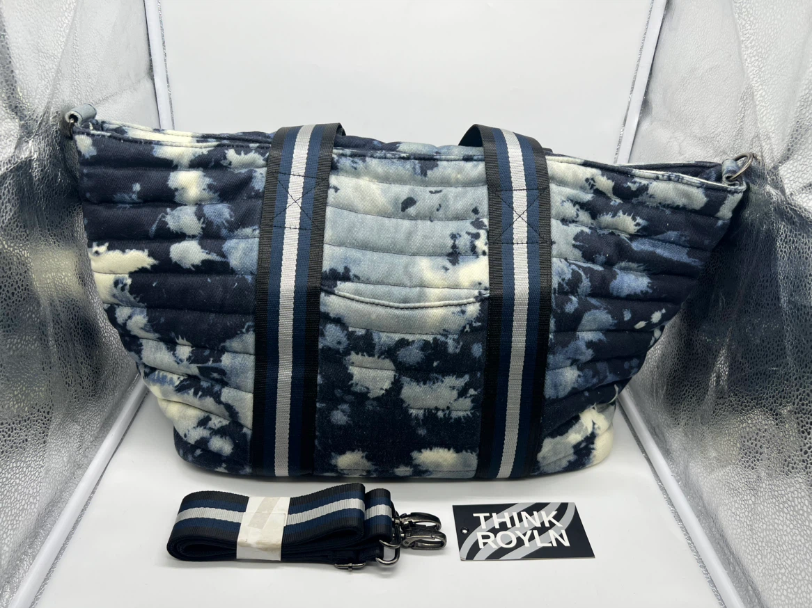 THINK ROYLN Wingman Denim Tie Dye Weekender Overnight Tote Bag