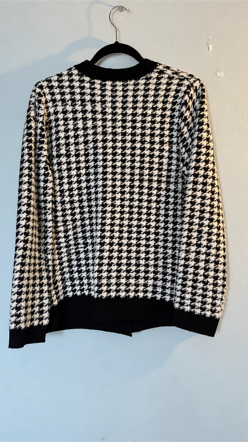Tahari Houndstooth Cardigan Sweater Size M - photo 5