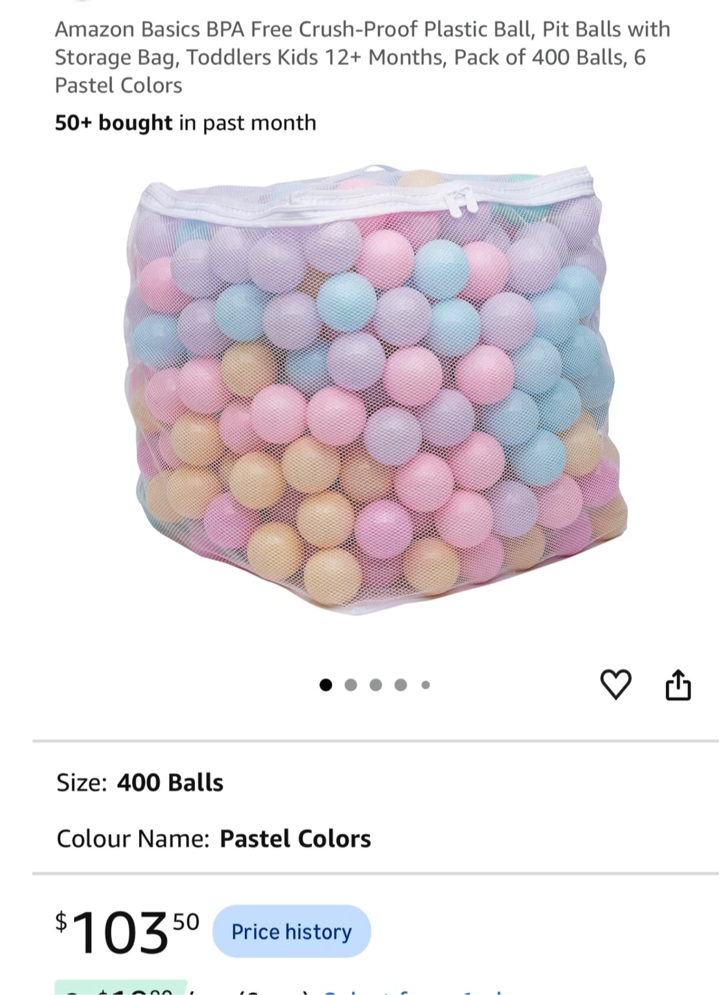 Amazon Basics 400 Piece Pastel Ball Pit Balls - photo 4