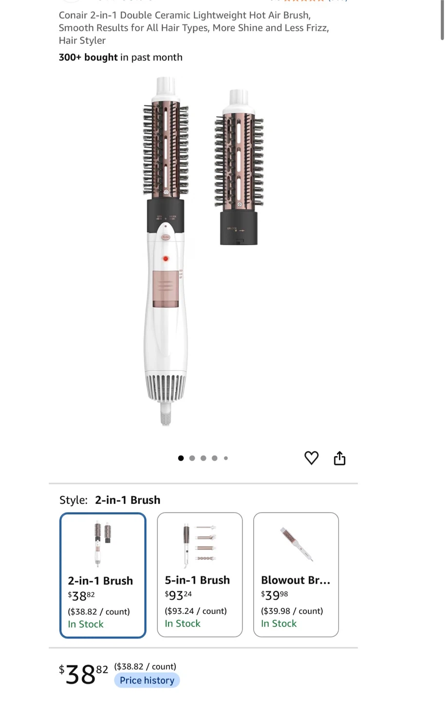 Conair 2-in-1 Double Ceramic Hot Air Brush - photo 2