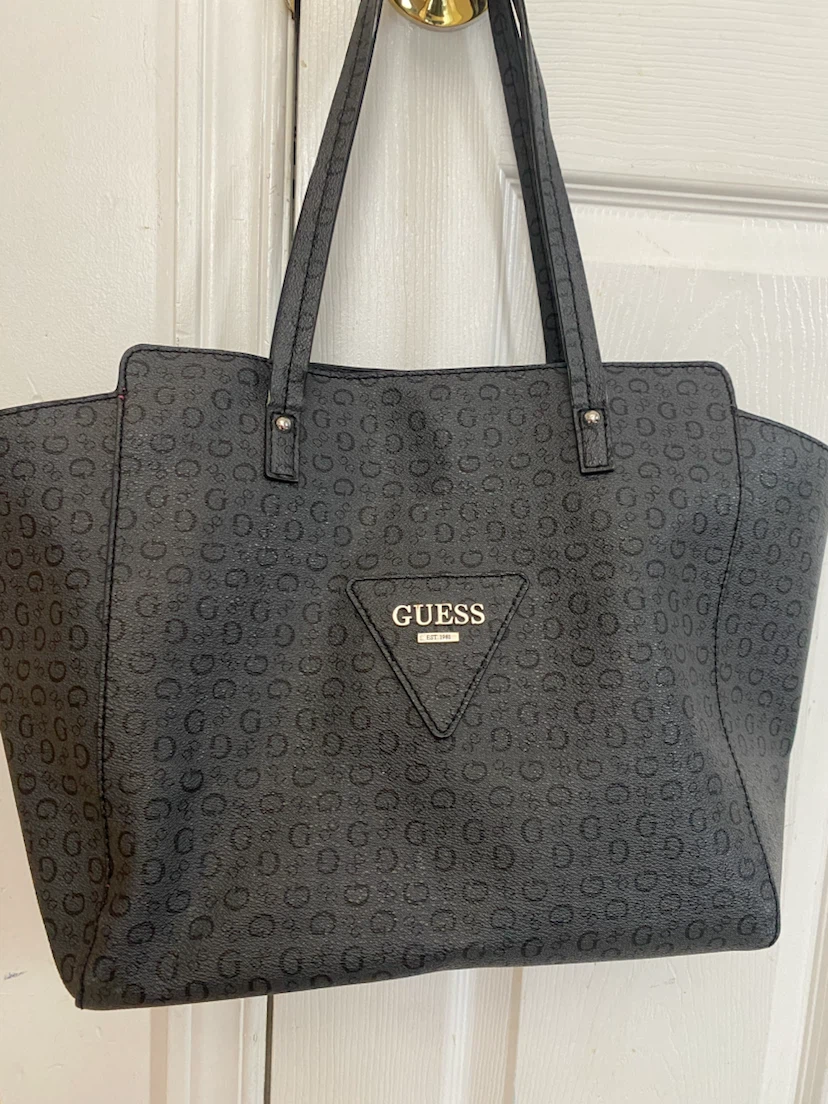 Guess Black Logo Tote Bag