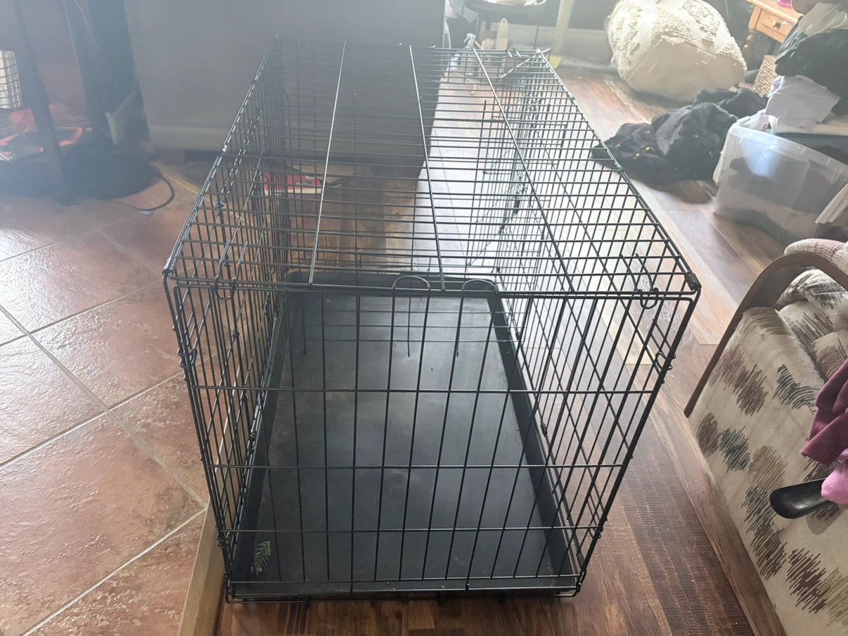 Large Black Metal Dog Crate - photo 3