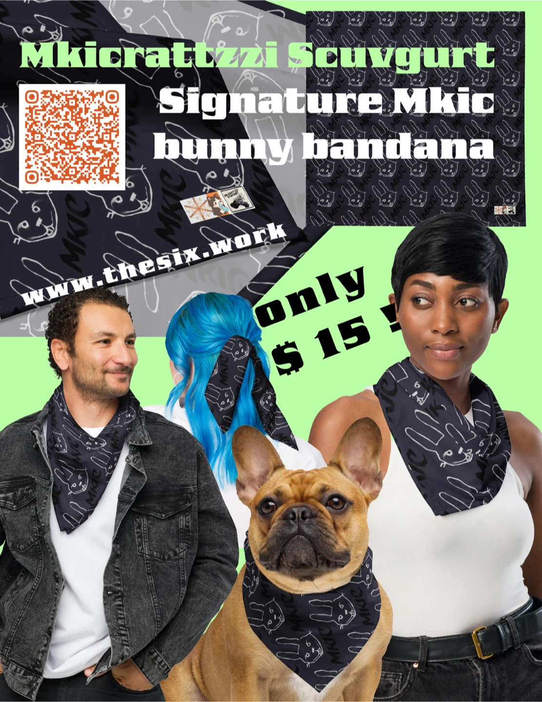 Mkicrattzzi Scuvgurt Signature Mkic Bunny Bandana