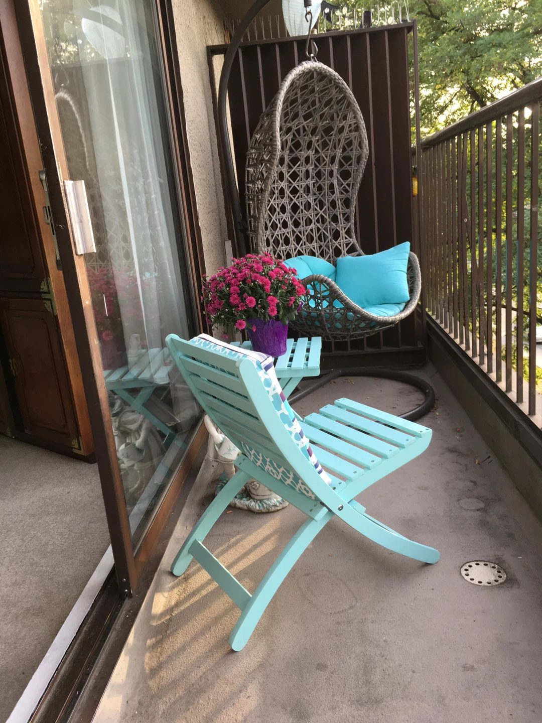 White rocker/recliner with heat and massage capabilities.