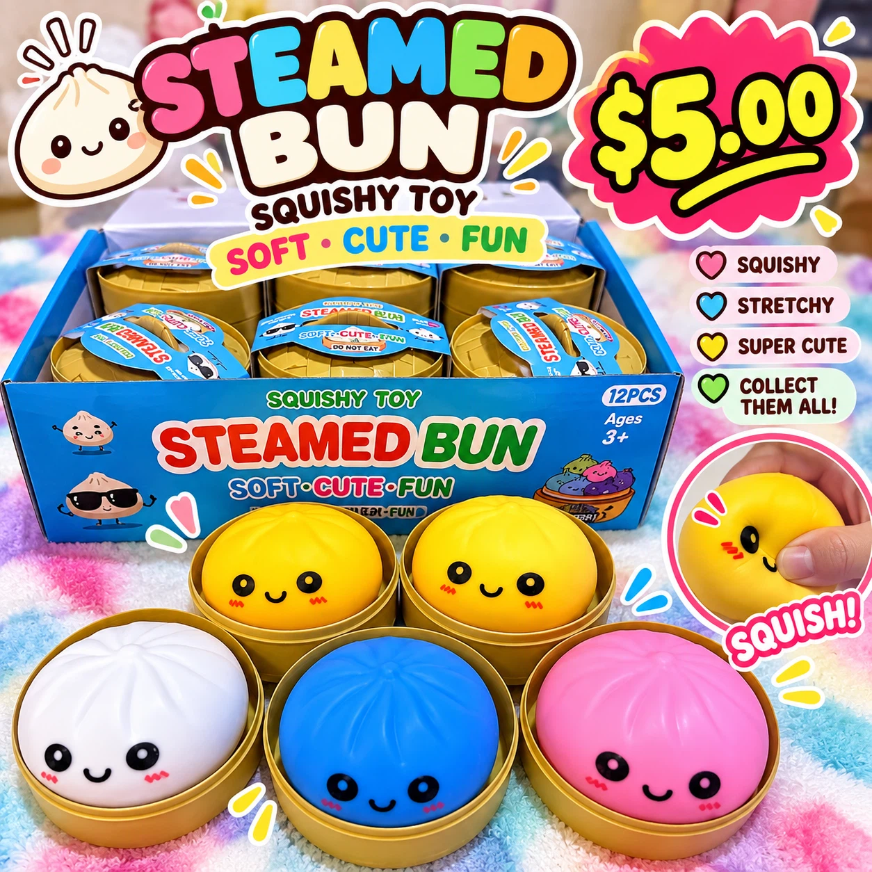 Steamed Bun Squishy Toy