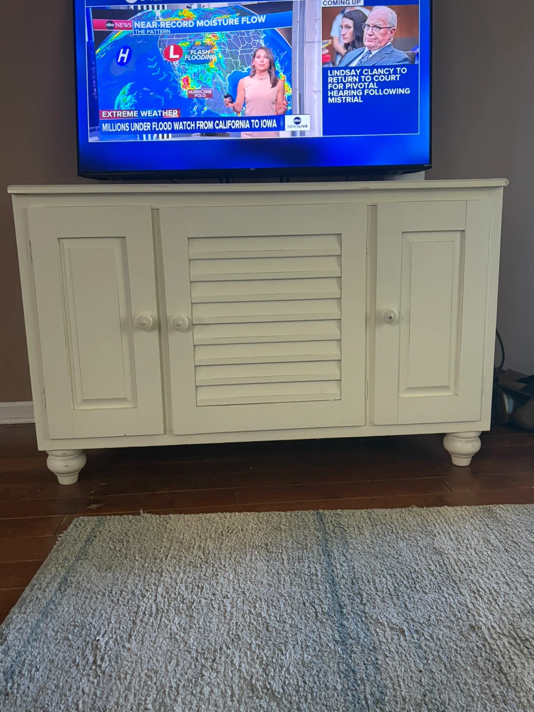 White Media Console Cabinet
