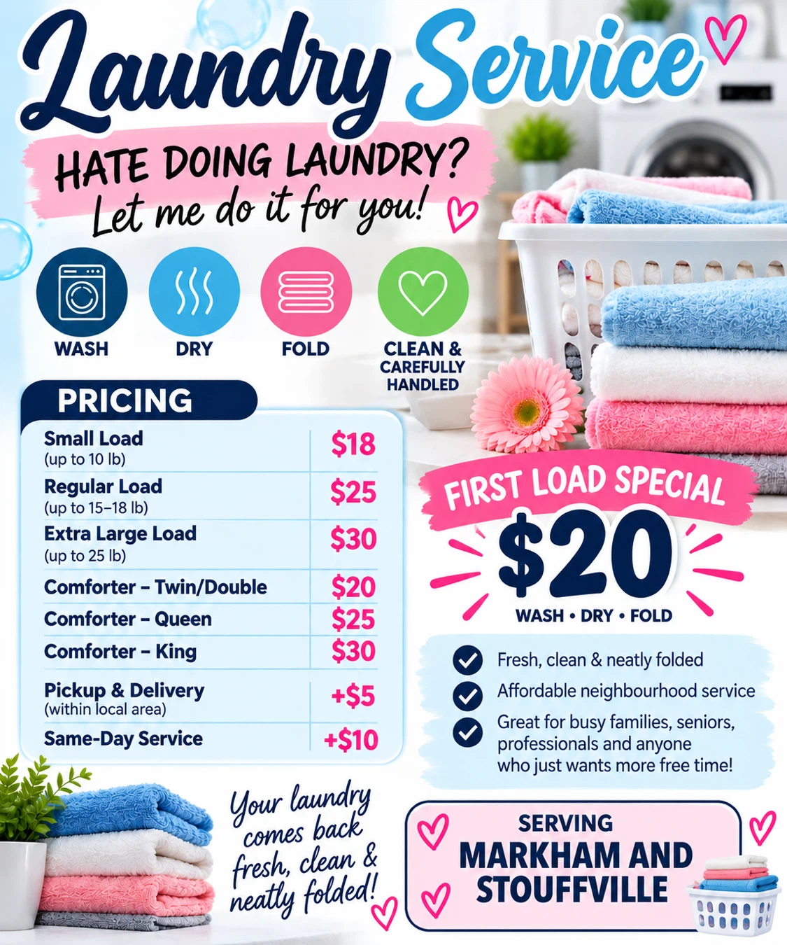 Laundry Service in Markham and Stouffville