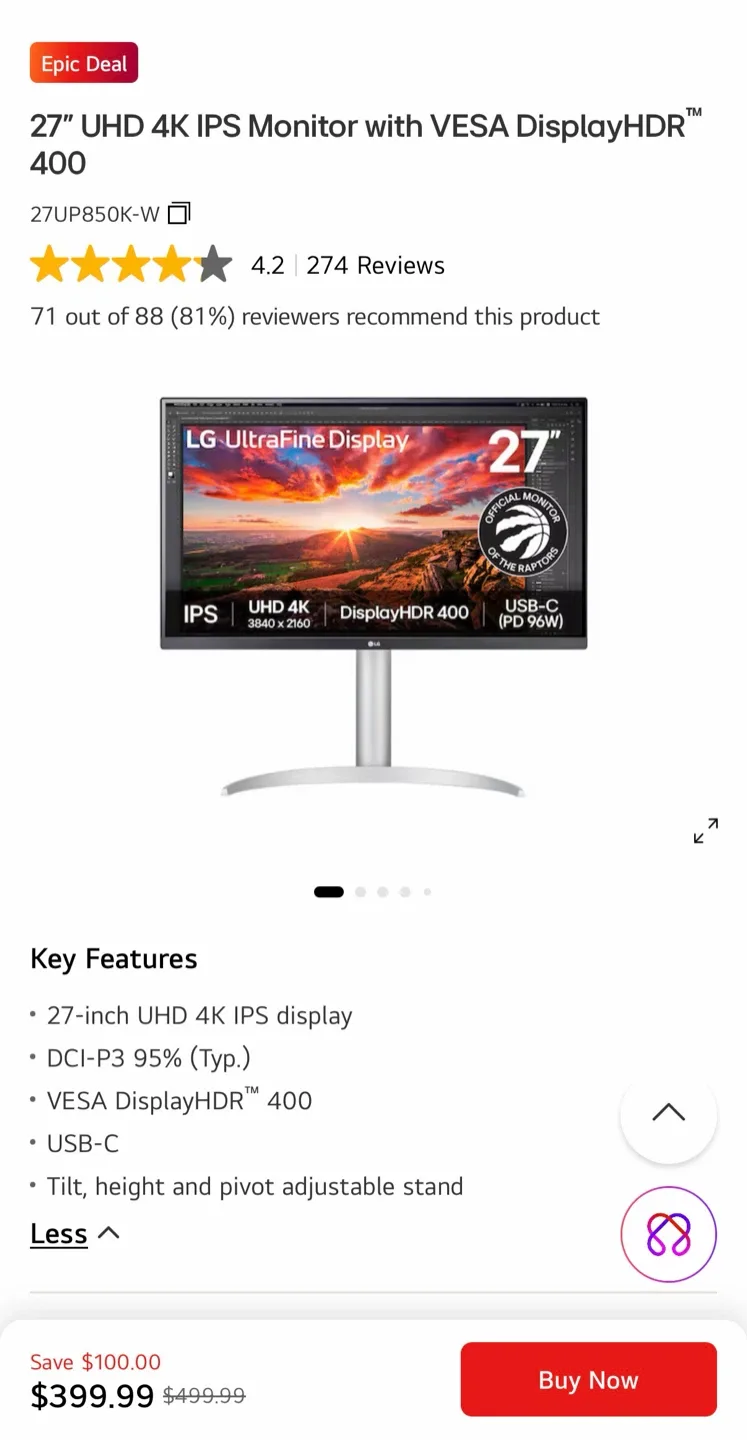2 sets of LG 27UP600-W 27-inch 4K UHD Monitor - photo 4