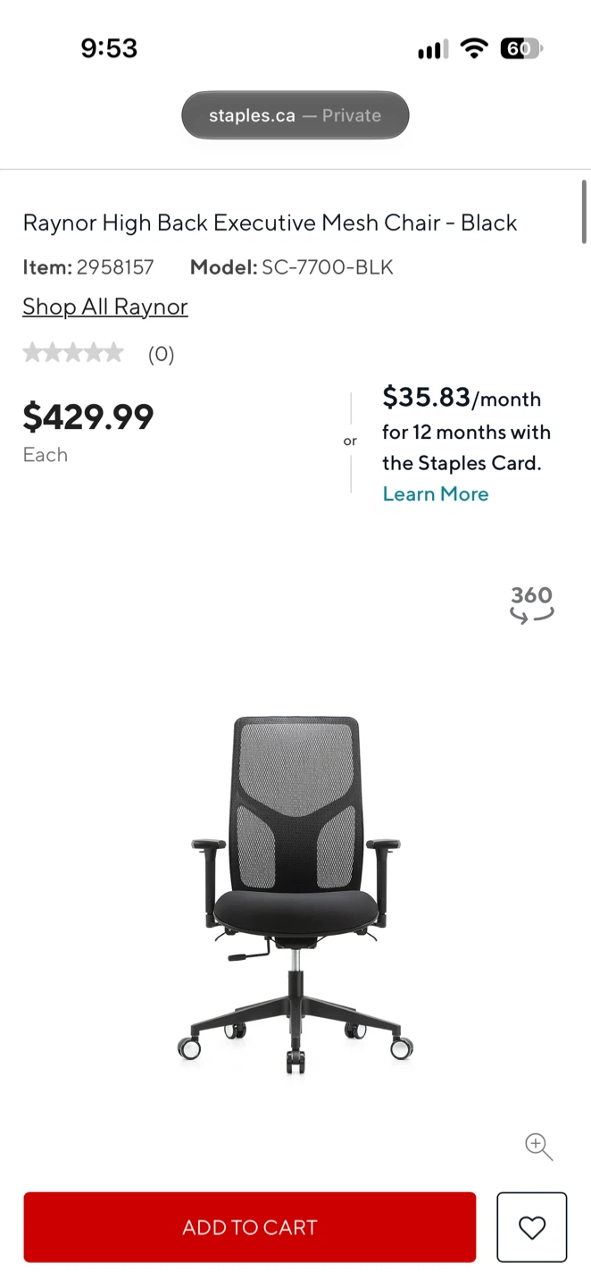 Raynor High Back Executive Mesh Chair - photo 3