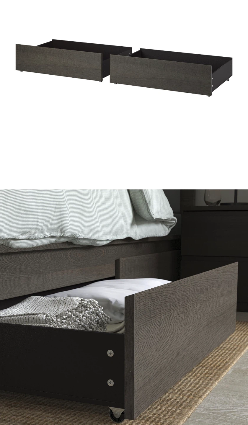 IKEA Malm Under-Bed  Storage Drawers brown full/twin