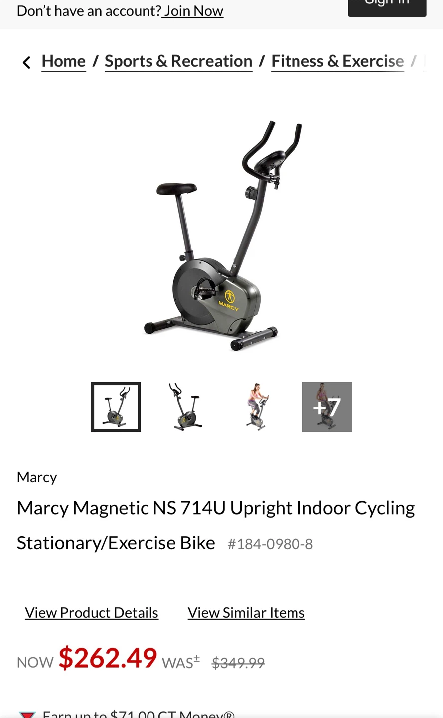 Marcy Magnetic NS 714U Upright Indoor Cycling Bike - photo 2